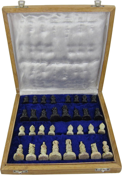 Rajasthan Stone Art Unique Chess Sets and Board -Indian Handmade Unique Gifts -Size 10X10 Inches