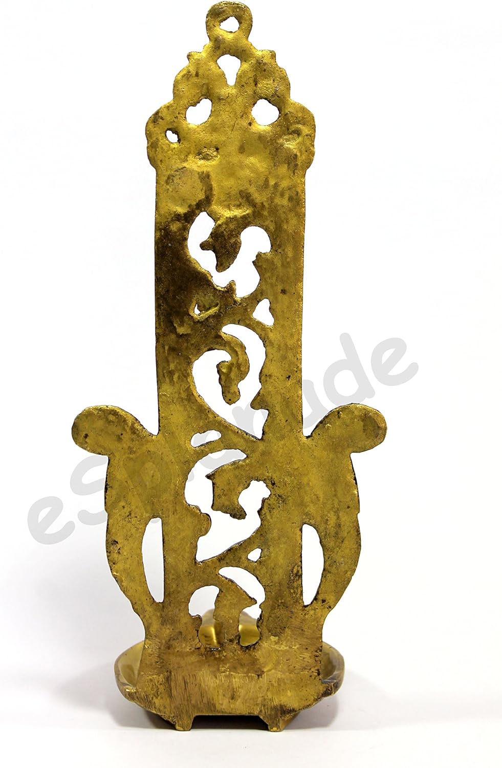 eSplanade - Ethnic Indian Design Peacock Brass Wall Hanging Diya - 11" Inches | Home Decor |Brass Diya | Brass Deepam | Brass Lamps | Kuthu Vilakku |