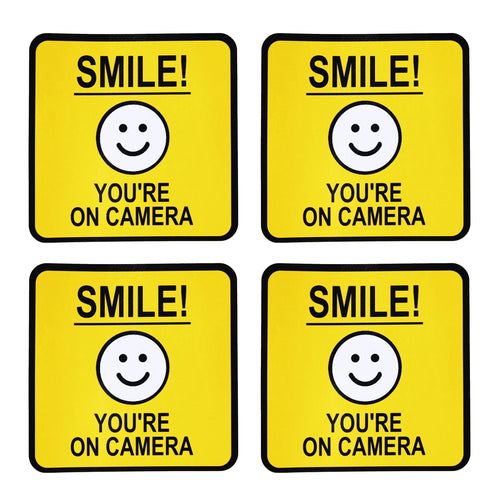 eSplanade Smile You're On Camera Surveillance Sign Sticker Decal - Easy to Mount Weather Resistant Long Lasting Ink (Size 5