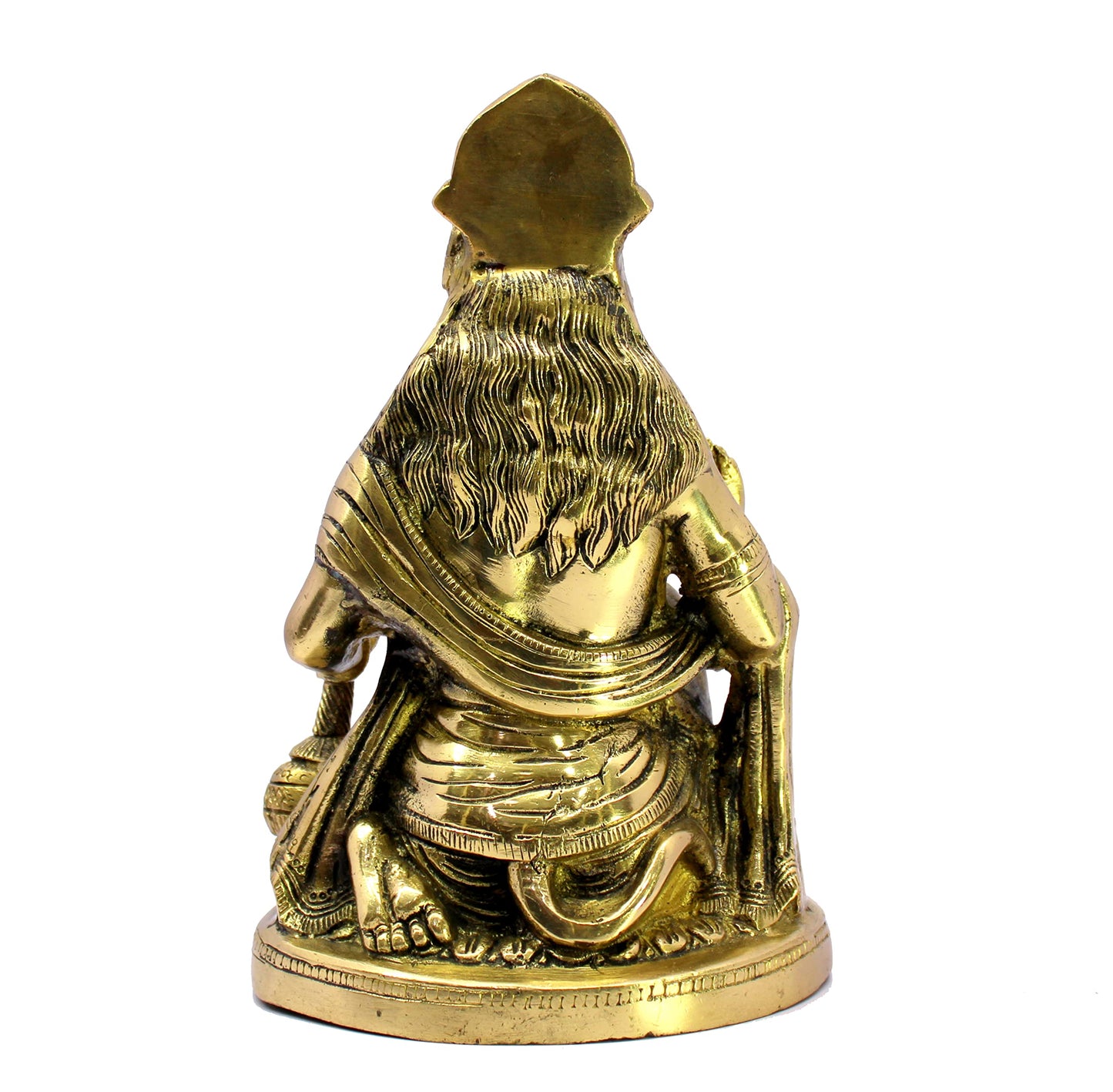 eSplanade Brass Sitting Hanuman Anjaneya Pavan Putra Bajrangbali Maruti Idol Murti Moorti Statue - Golden - 9.5" Inches