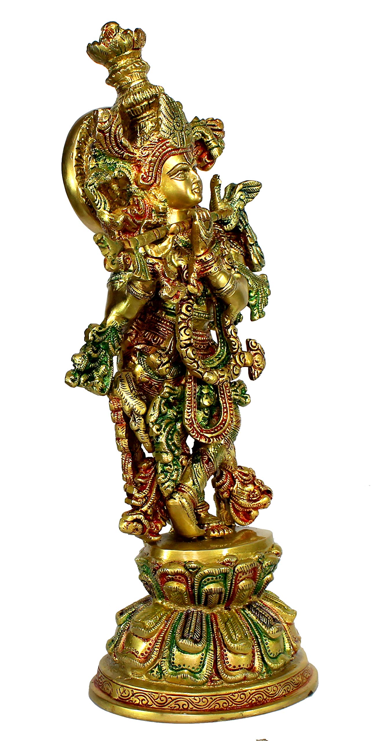 eSplanade Brass Radha Krishna Kishan Murti Idol Statue Sculpture | Pooja Idols | Home Decor (18 Inch)