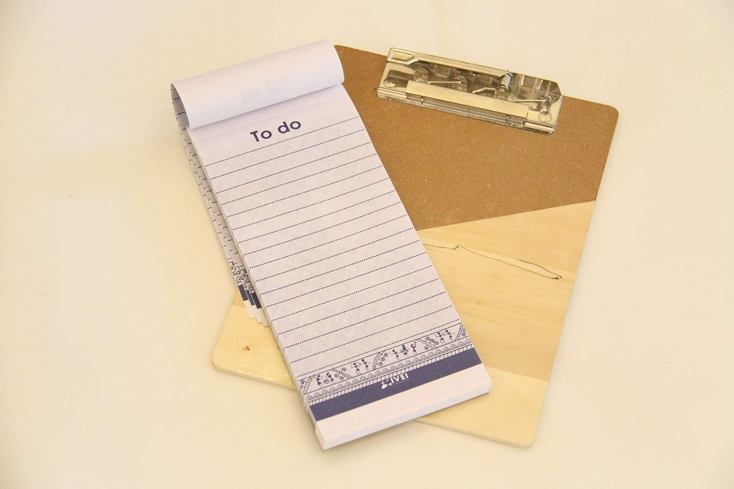 IVEI Wooden Clip pad for Your Desk - memo pad with 50 Sheets Included - a5 Size