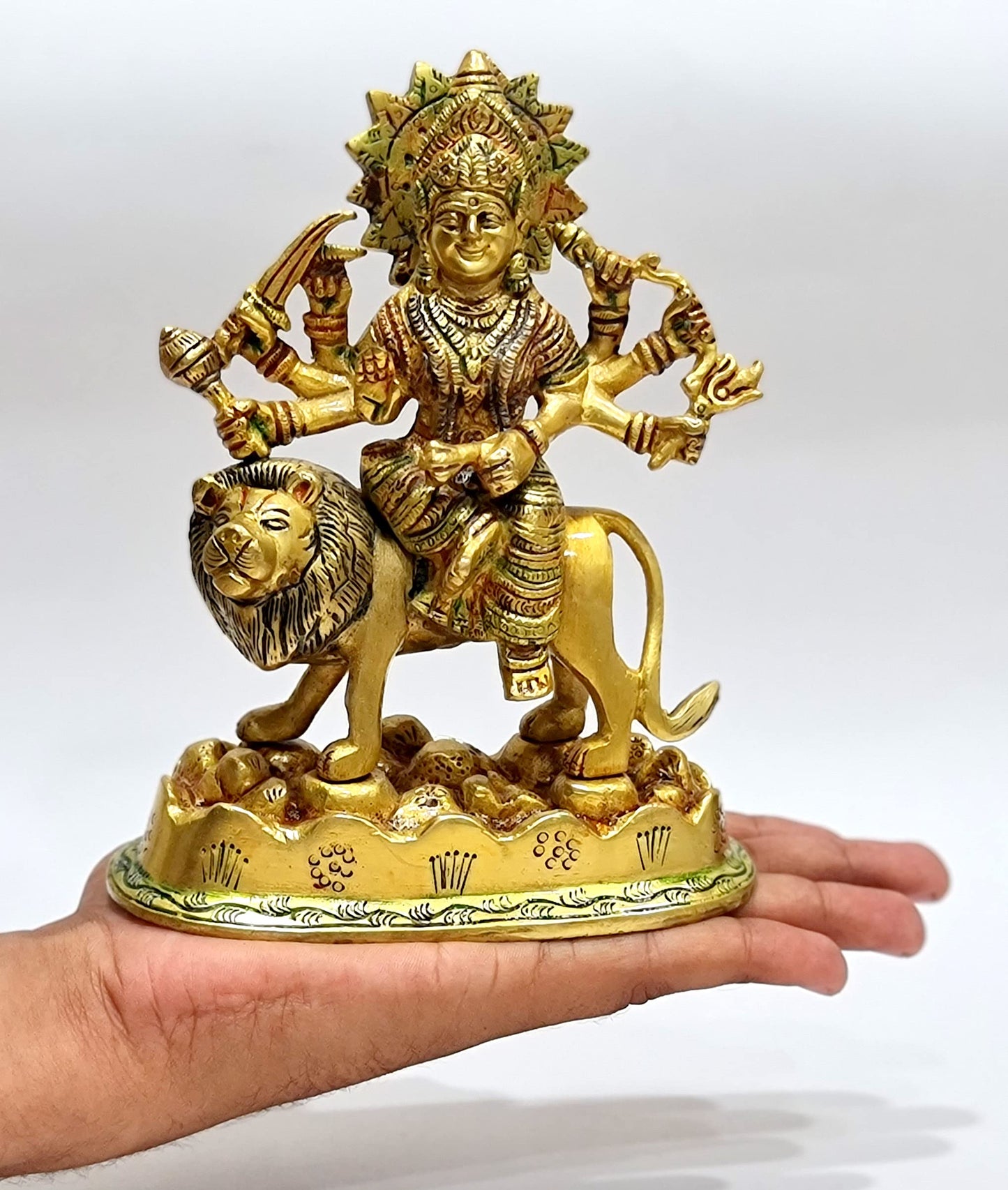 eSplanade Brass Maa Durga/MATA Rani Idol, Statue, Moorti, Murti for Home Mandir and Home Decor (6.5" Inches)