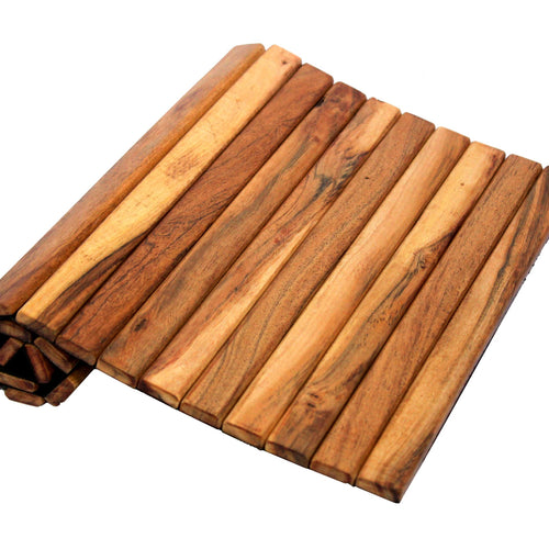 KLEO Sofa Armrest Tray - Handcrafted Acacia Wood Tambour Tray | Flexible & Foldable Dining Table Mat | Water Resistant & Stain Proof | Ideal for Food, Drinks, Snacks, Cup Coaster