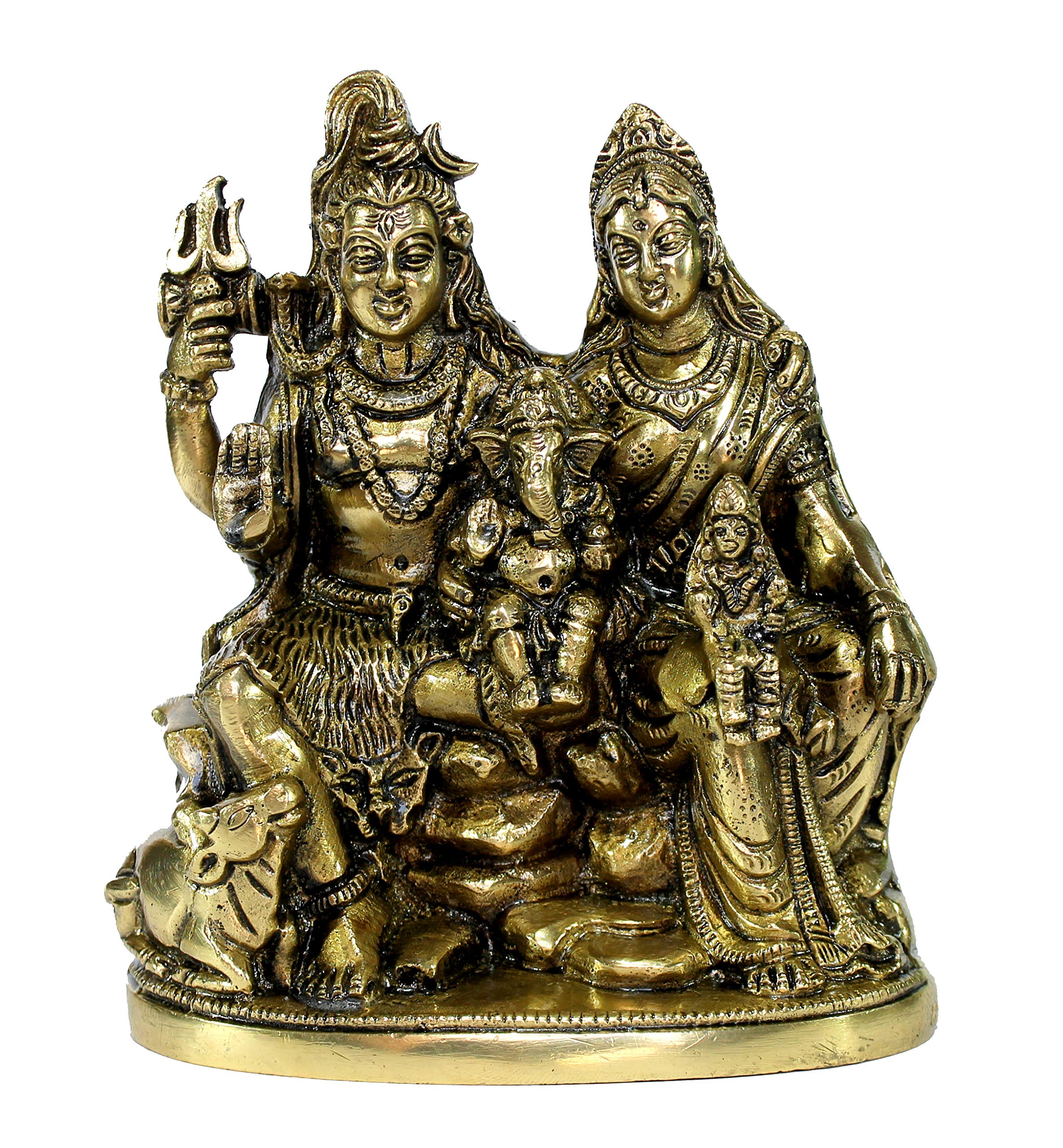 eSplanade 5" Brass Shiva Shiv Adiyogi Natraj Idol Murti Sculpture (Brass Shiva)