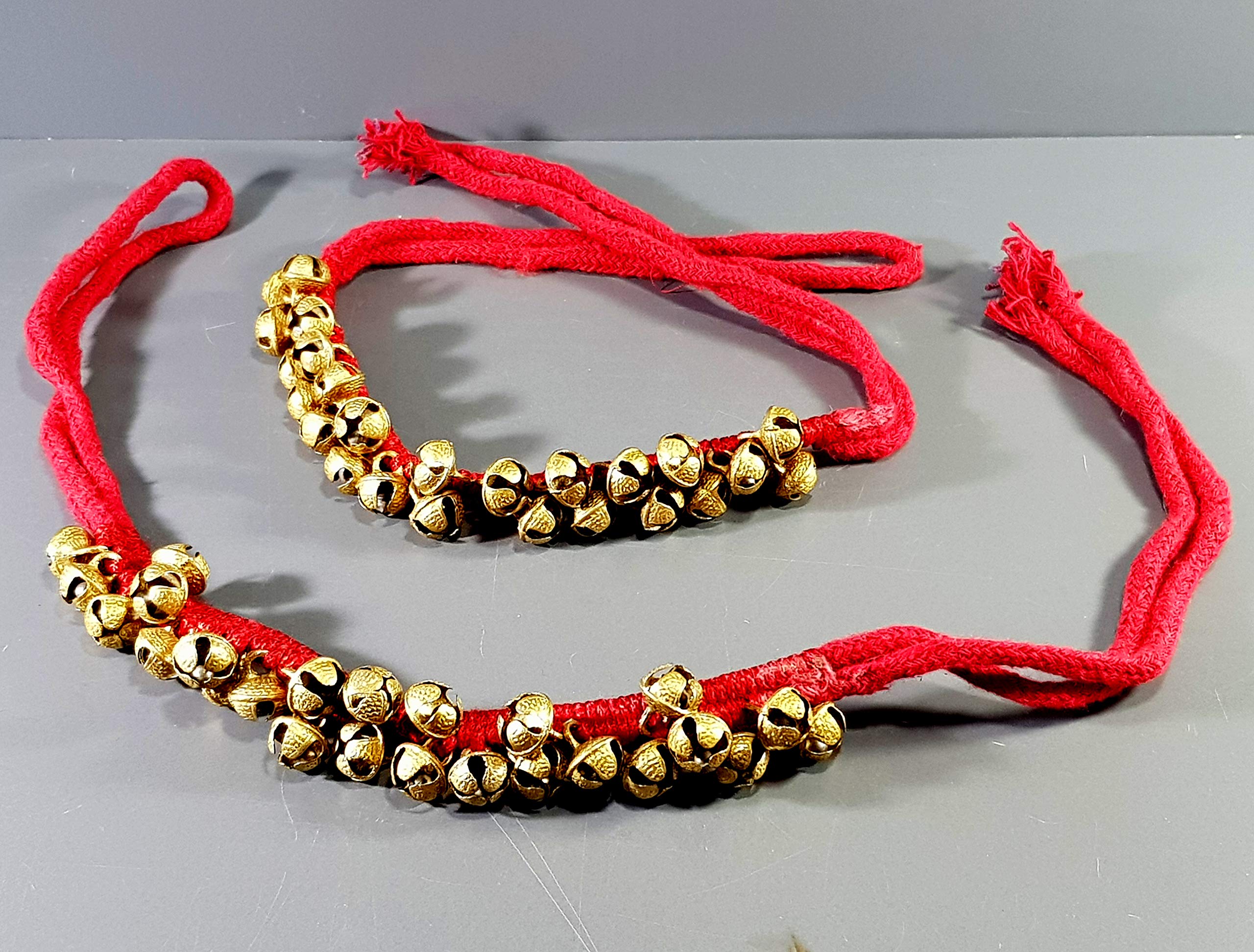 eSplanade Dance Ghungroo (25 + 25) Ghungroo Cotton String | Bell, Ghungru 1 Line White cotton string & Red Pad Strings Ghungroo 1 Line | Paijania | Pazeb | Kathak Indian Classical Dance