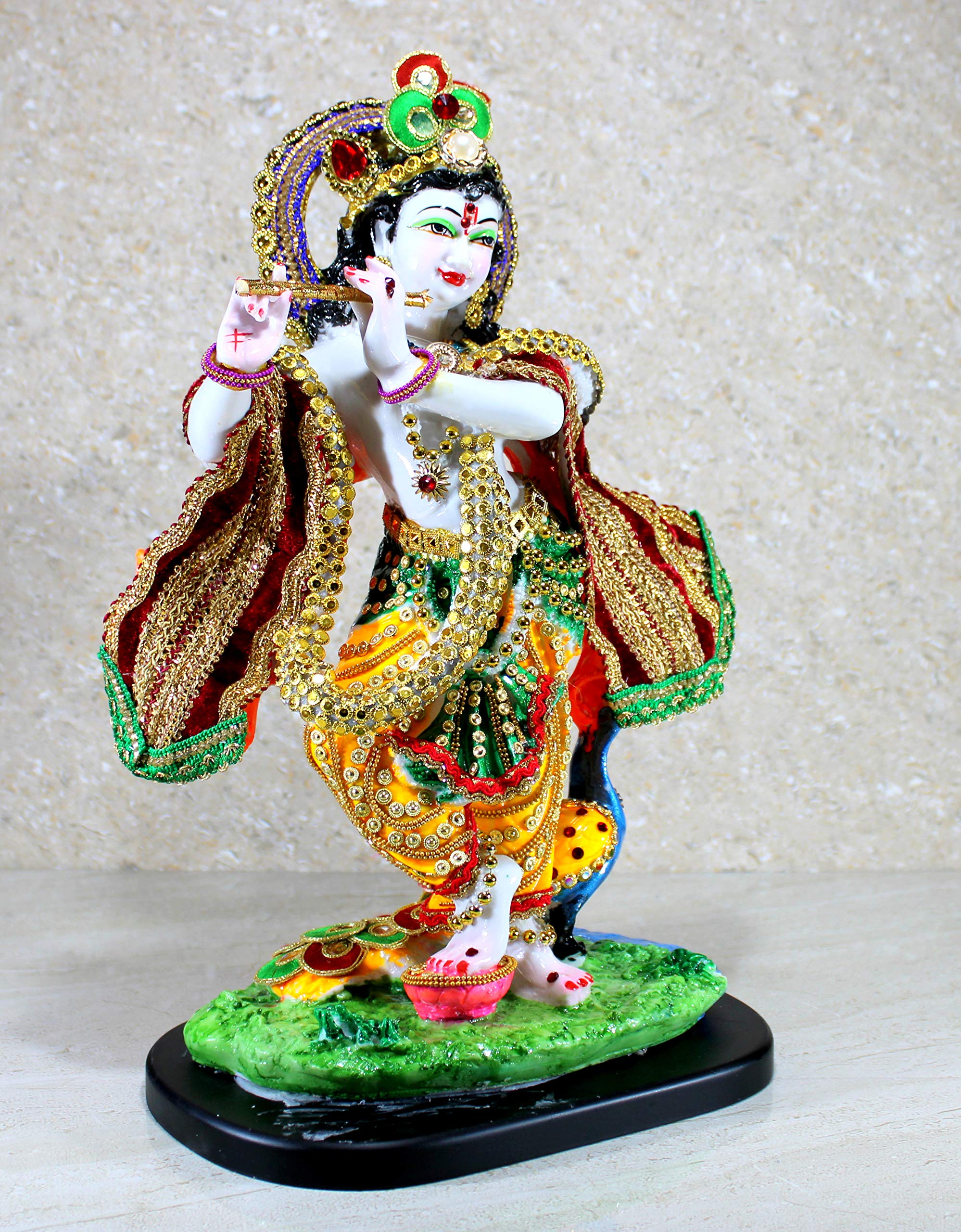 eSplanade Resin Krishna Kishan Murti Idol Statue Sculpture (11", 12.5", 14" Inches) Multicolour