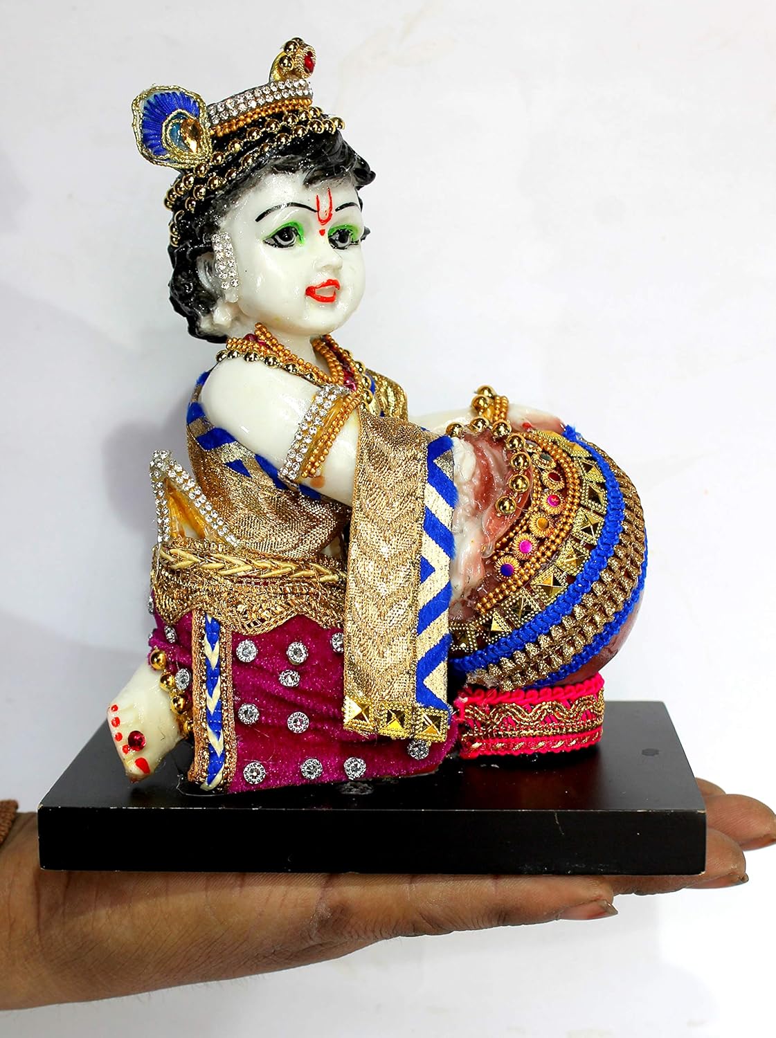 ESPLANADE Resin Krishna Makhan Chor Statue (Multicolour, 7.5")