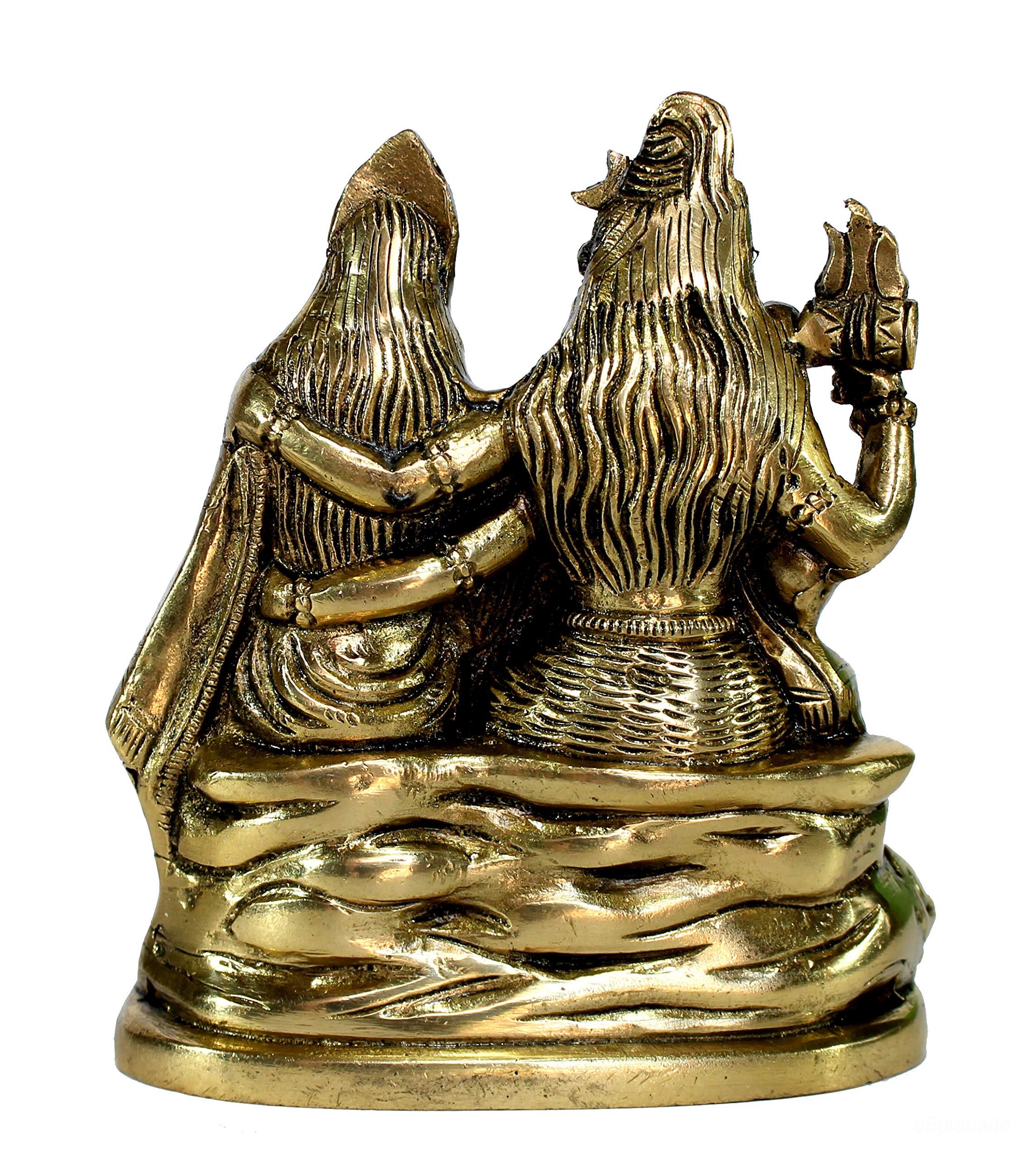 eSplanade 5" Brass Shiva Shiv Adiyogi Natraj Idol Murti Sculpture (Brass Shiva)
