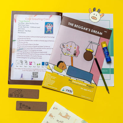 IVEI Panchatantra Story Kids Learning Book - Workbook and 2 DIY Bookmarks - Colouring Activity Worksheets - Creative Fun Activity and Education for Kids - The Beggar‚Äôs Dream (Age 4 to 7 Years)