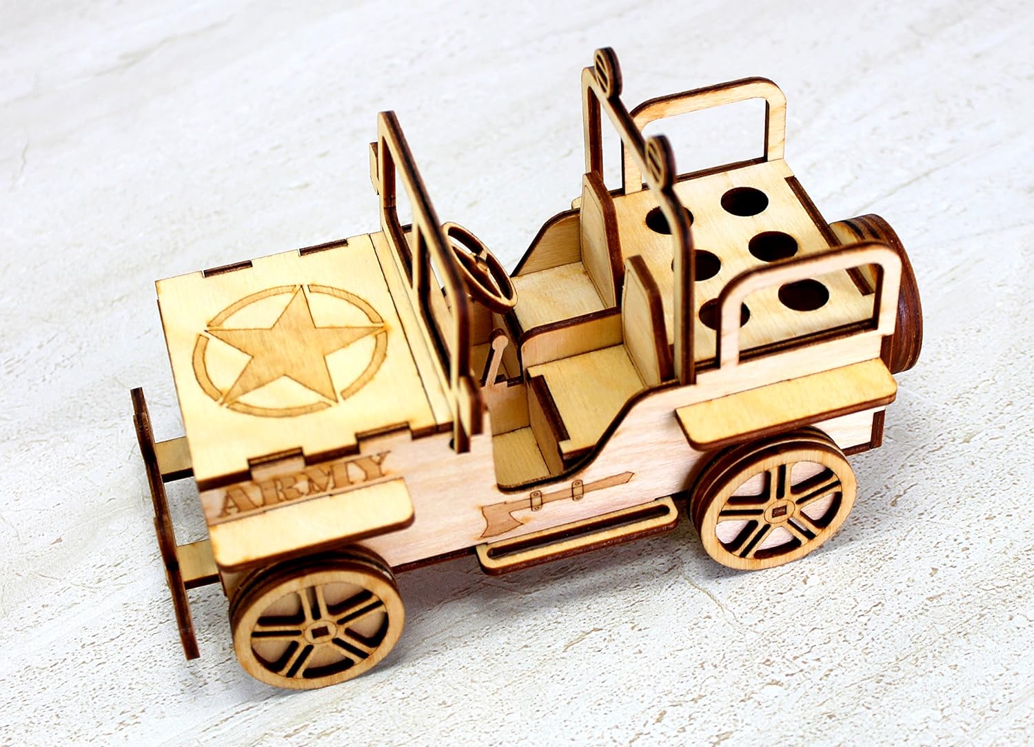 StonKraft 3D Wooden Puzzle Car - Wooden, DIY Kit, Build Your own, Construction Toy, Modeling Kit | MDF Toys Car