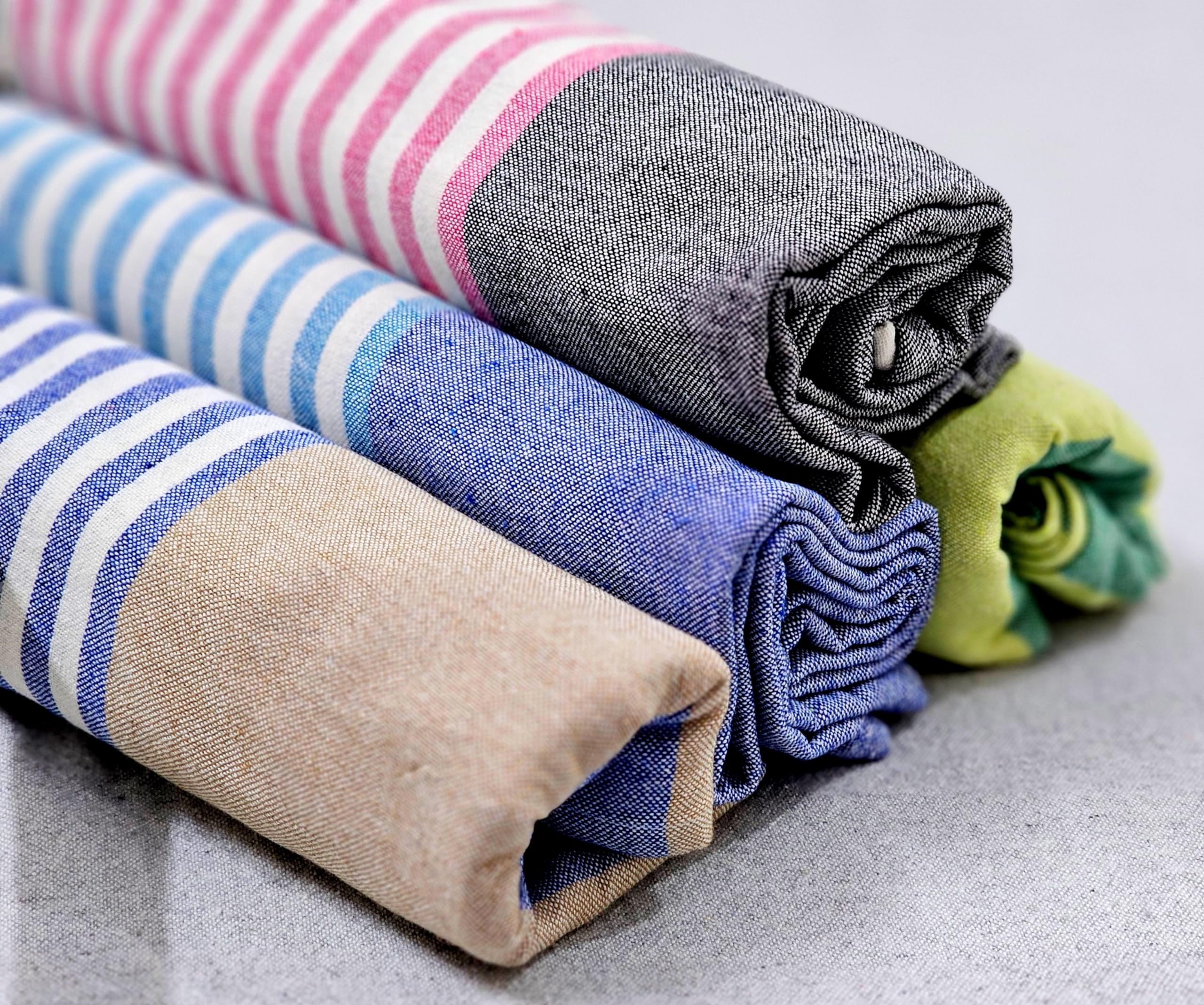 Turkish Beach Towel |100% Cotton Bath Towel | Ultra-Absorbent, Pool, Travel, Quick-Dry, Lightweight, Oversized, Sandproof| Fast Drying | Multi-Purpose Towels | Striped