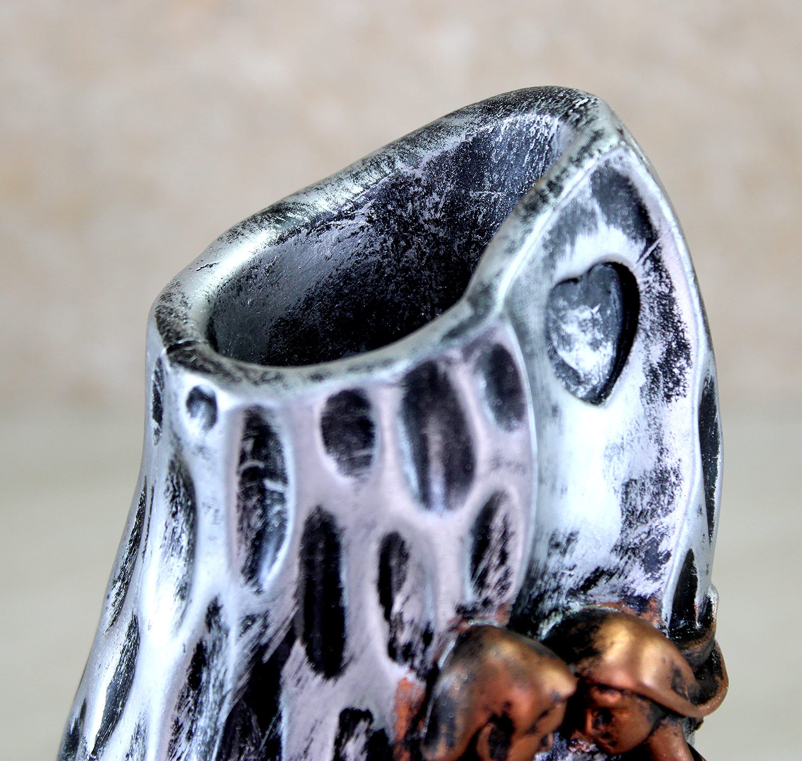 eSplanade Resin Flower Vase Flower Pot Holder Decorative Showpiece - Home Decor - Copper-Grey - 9.5" Inches