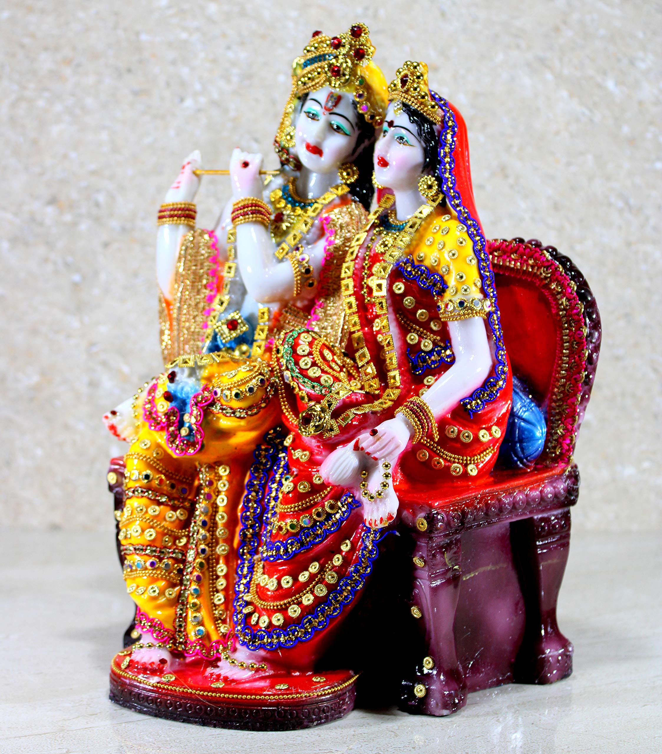 eSplanade Resin Radha Krishna Murti Idol Statue Sculpture for Home Temple and Decor