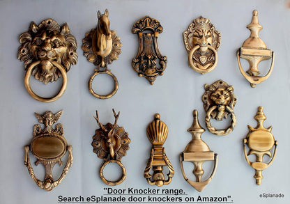 eSplanade Imperial Georgian Colonial Style Anchor Angle Guardian Brass Door Knockers | Gate Knockers Door Decor Accessories