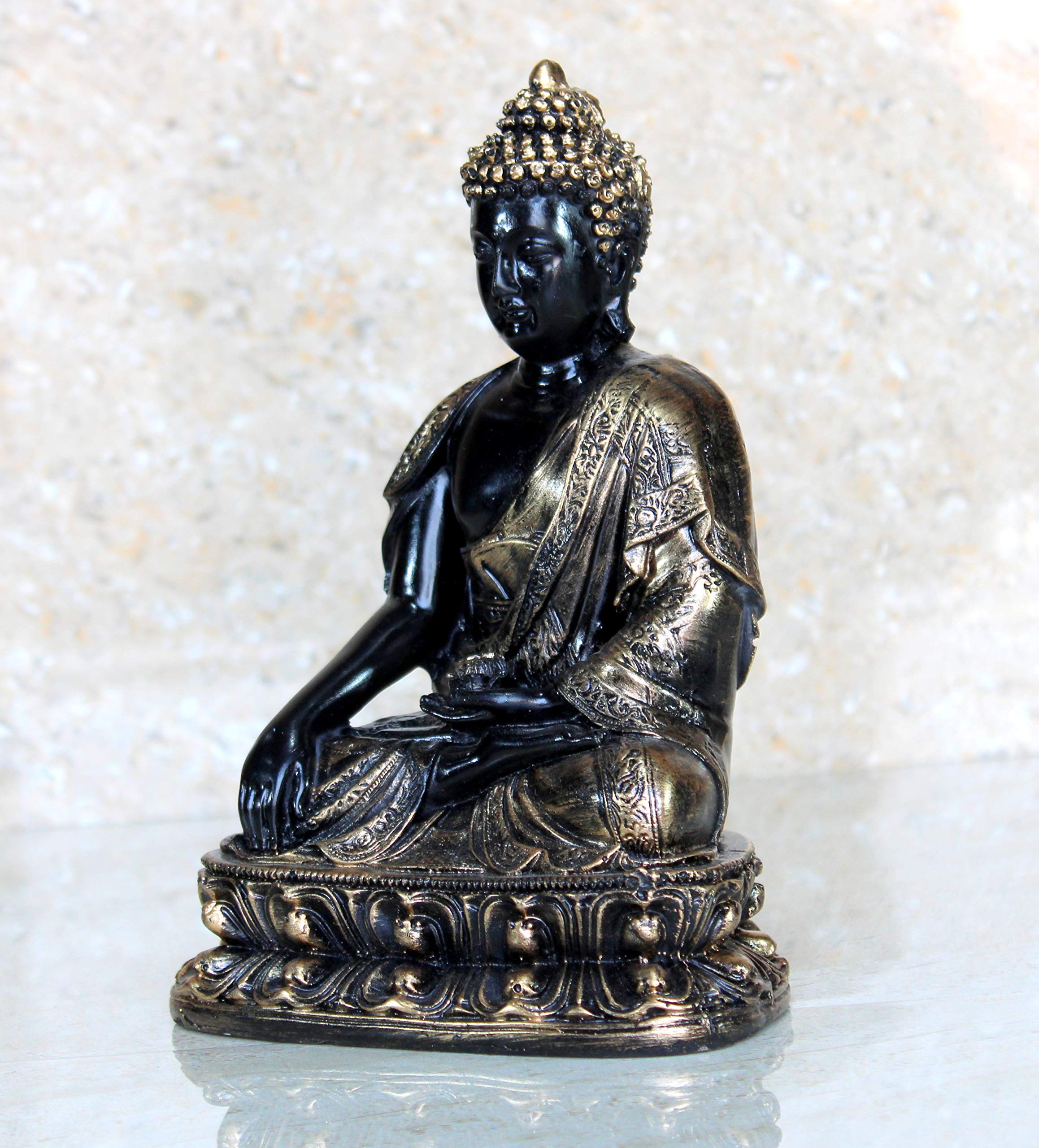 eSplanade Meditating Buddha Statue for Home Decor | Resin Sitting Buddha Showpiece for Living Room, Office Table or Desk, Shelf | Tibetan Buddhist Idol | Zen and Yoga Figurine