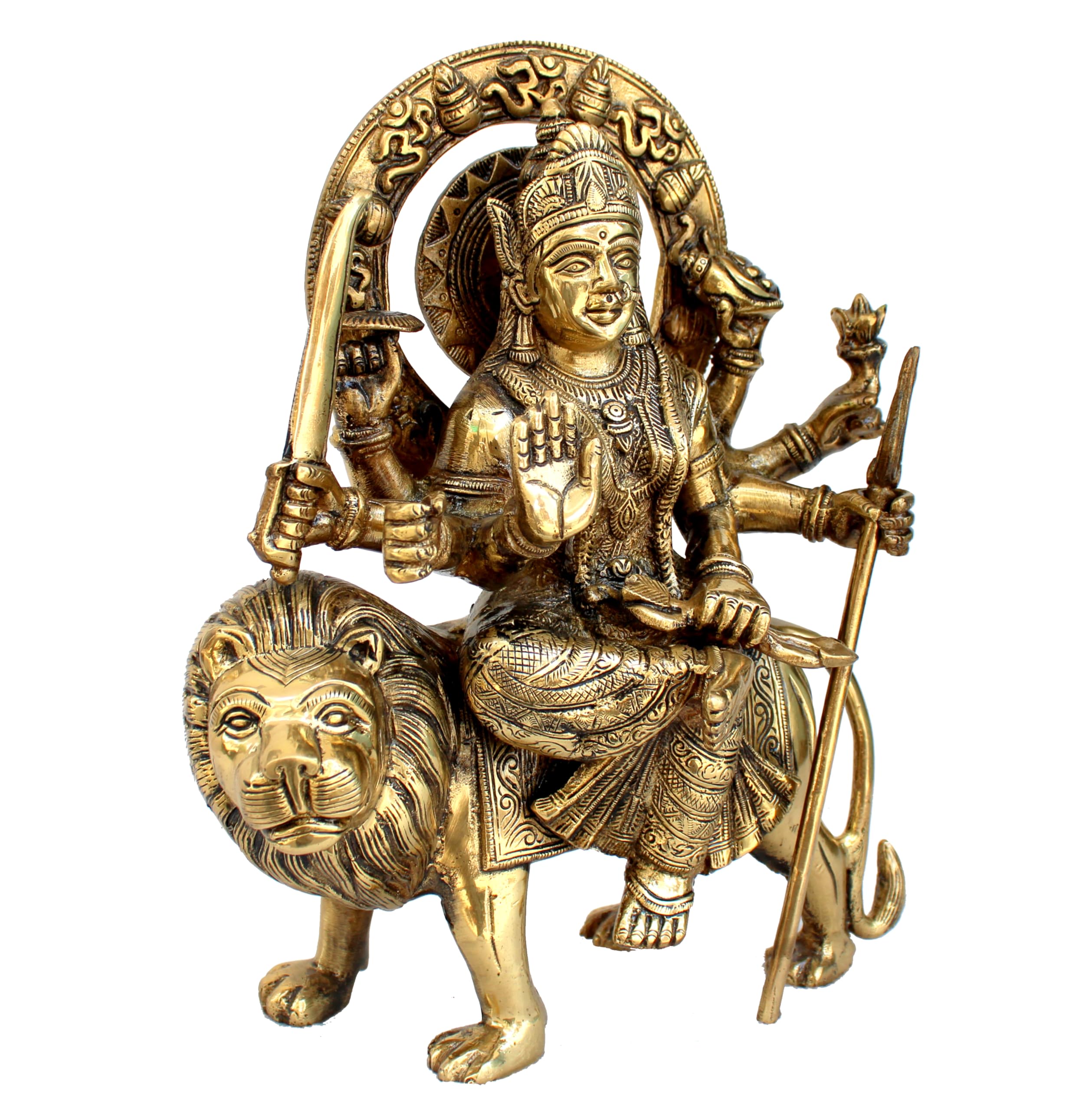 ESPLANADE Brass Maa Durga Idol, MATA Rani Idol, Statue, murti, moorti for Home Mandir, Home Décor, Showpiece, Gift for Family and Friends - 11.5 Inches