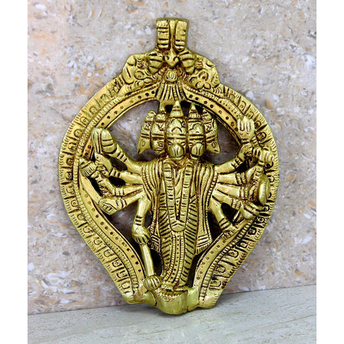 eSplanade Brass Panchmukhi Hanuman Wall Hanging Anjaneya Pavan Putra Bajrangbali Maruti Idol Murti Moorti Statue - 6