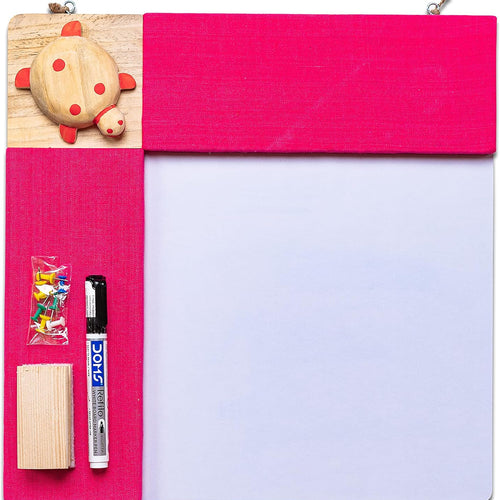 IVEI Pink pin Board and whiteboard Combination - Dry Erase Board - Bulletin Board - Innovative Organizer - for Kids and Adults - Handcrafted Turtle
