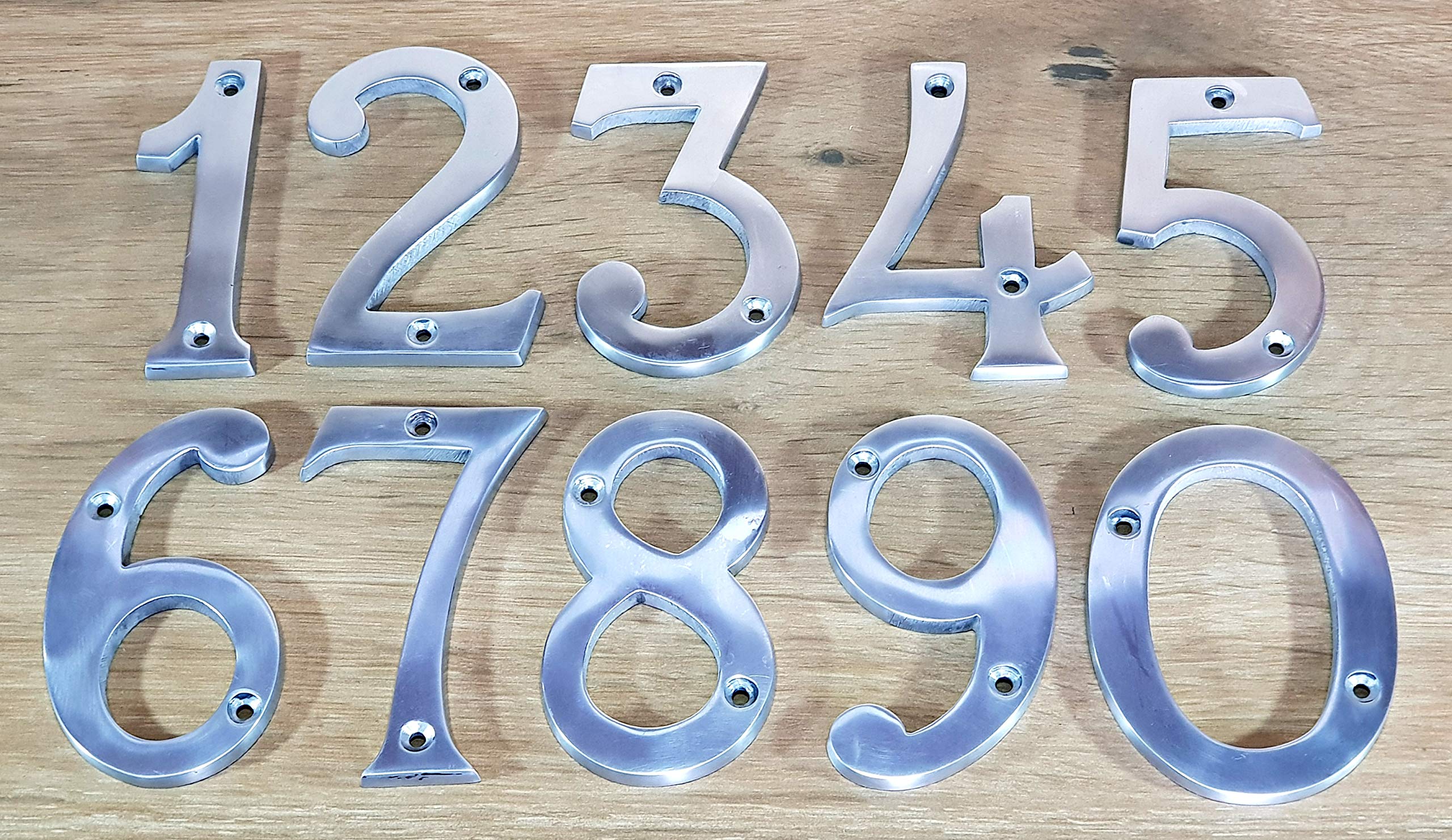 eSplanade 4" Aluminum House Hotel Door Number Plaque Sticky Numeric Numerical Digit 0-9