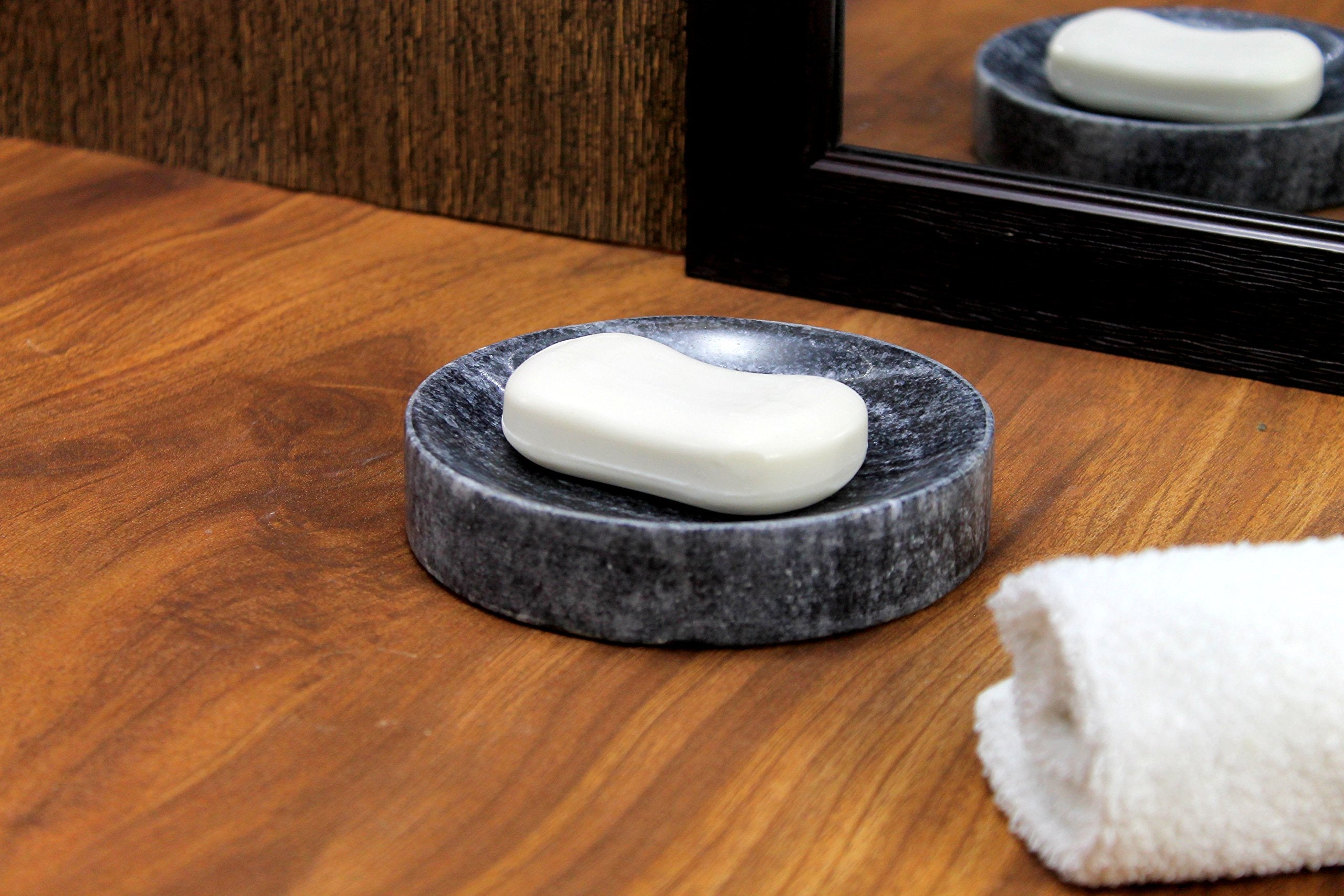 KLEO Natural Stone Soap Dish Soap Holder Bath Accessories for Bathroom, Tub or Wash Basin Accessory