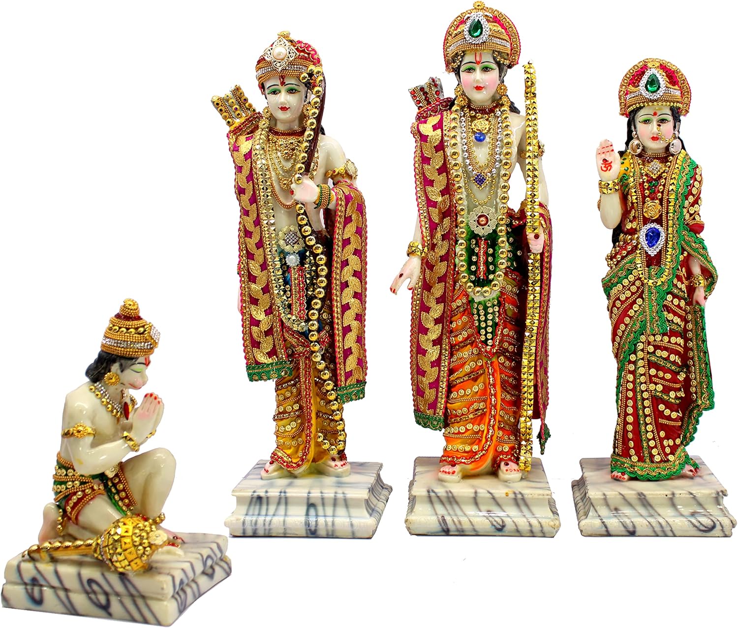 Ram Darbar Idol 18" – Ram, Sita, Lakshman & Hanuman | Resin Decorative Murti