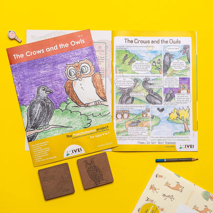 IVEI Panchatantra Kids Learning Book - Colouring Activity Worksheets - Creative Fun Activity and Education for Kids - The Crows and The Owls (Age 4 to 7 Years)