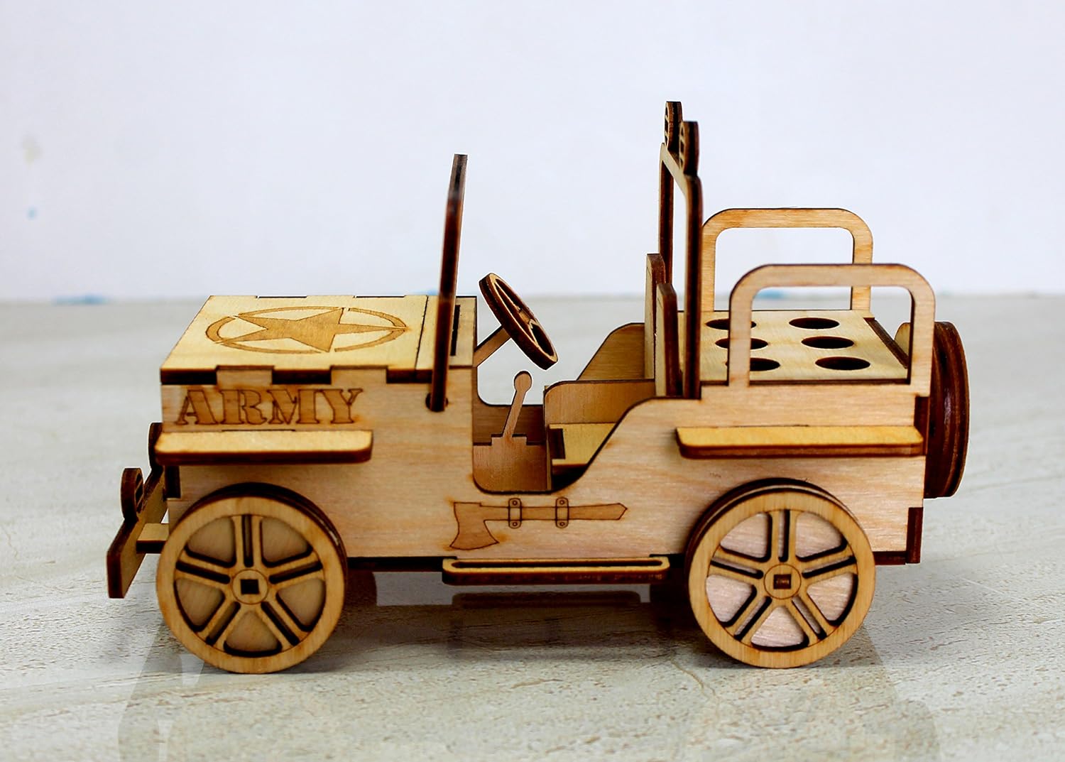 StonKraft 3D Wooden Puzzle Car - Wooden, DIY Kit, Build Your own, Construction Toy, Modeling Kit | MDF Toys Car