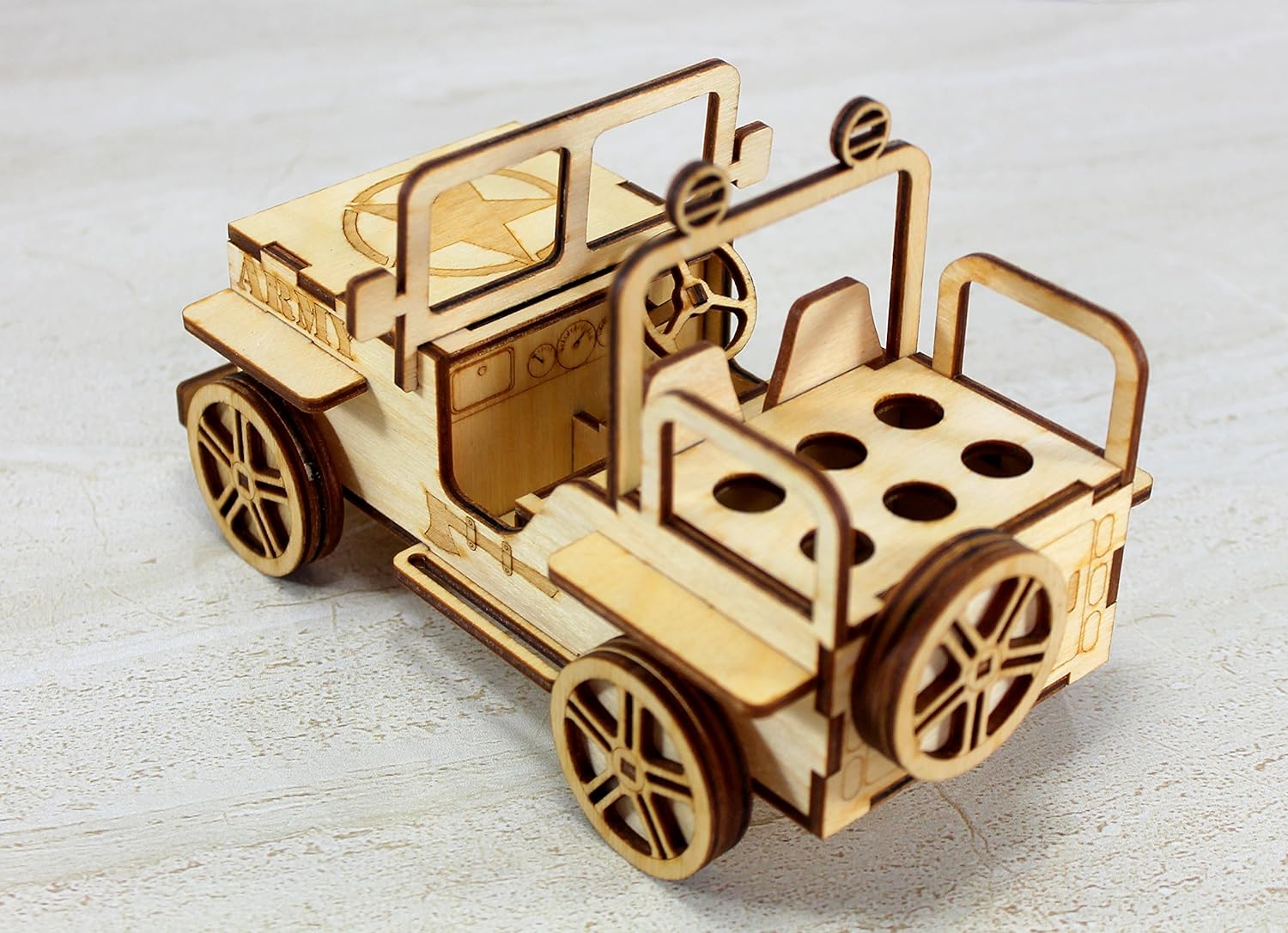 StonKraft 3D Wooden Puzzle Car - Wooden, DIY Kit, Build Your own, Construction Toy, Modeling Kit | MDF Toys Car