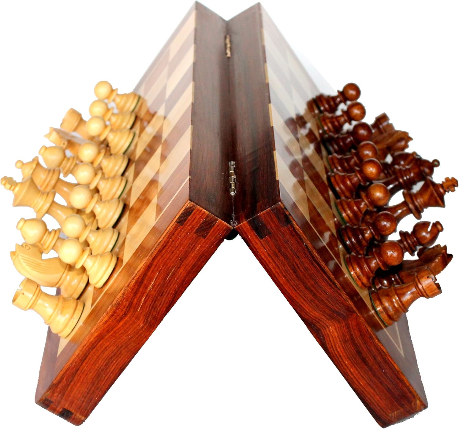 StonKraft Stone Chess Board with Wooden Base - 12" x 12" Inches