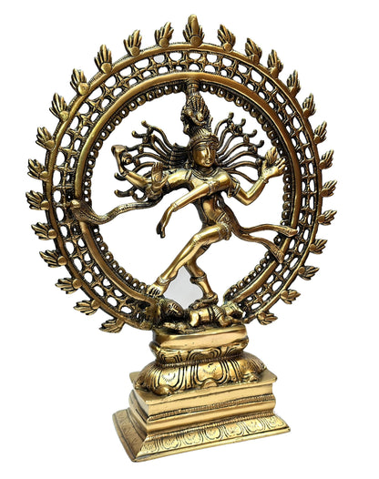 eSplanade Brass Natraj Statue Idol Sculpture Shiva - Nataraj The Lord of Dance Natrajan (17" Inches Big Size)