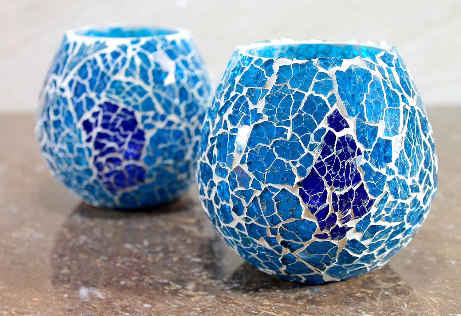 eSplanade Tealight Tea light Votive Candle Holders Votive - Glass (Set of 2) Multicolor