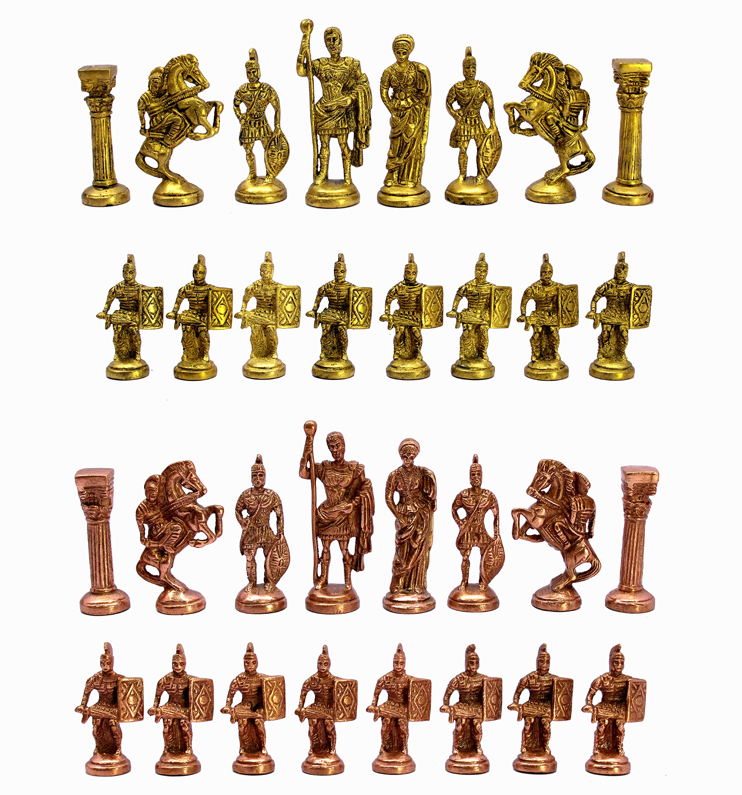 StonKraft Brass Wooden Chess Pieces Pawns Chessmen Figure Figurine Pieces Coins