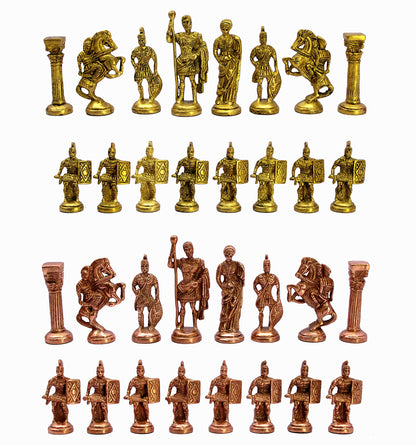 StonKraft Brass Wooden Chess Pieces Pawns Chessmen Figure Figurine Pieces Coins (3.5" King)