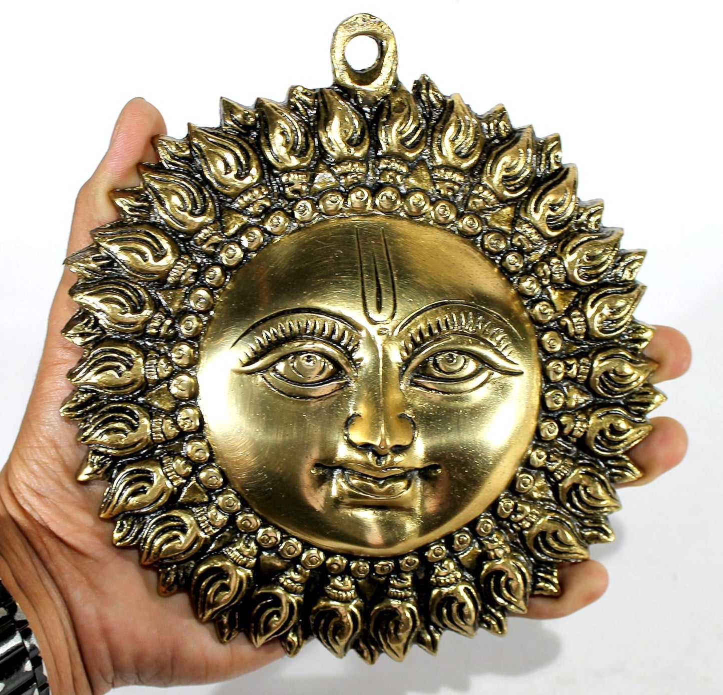 Brass Sun Surya Wall Sculpture Hanging Decor (6.25 Inch)