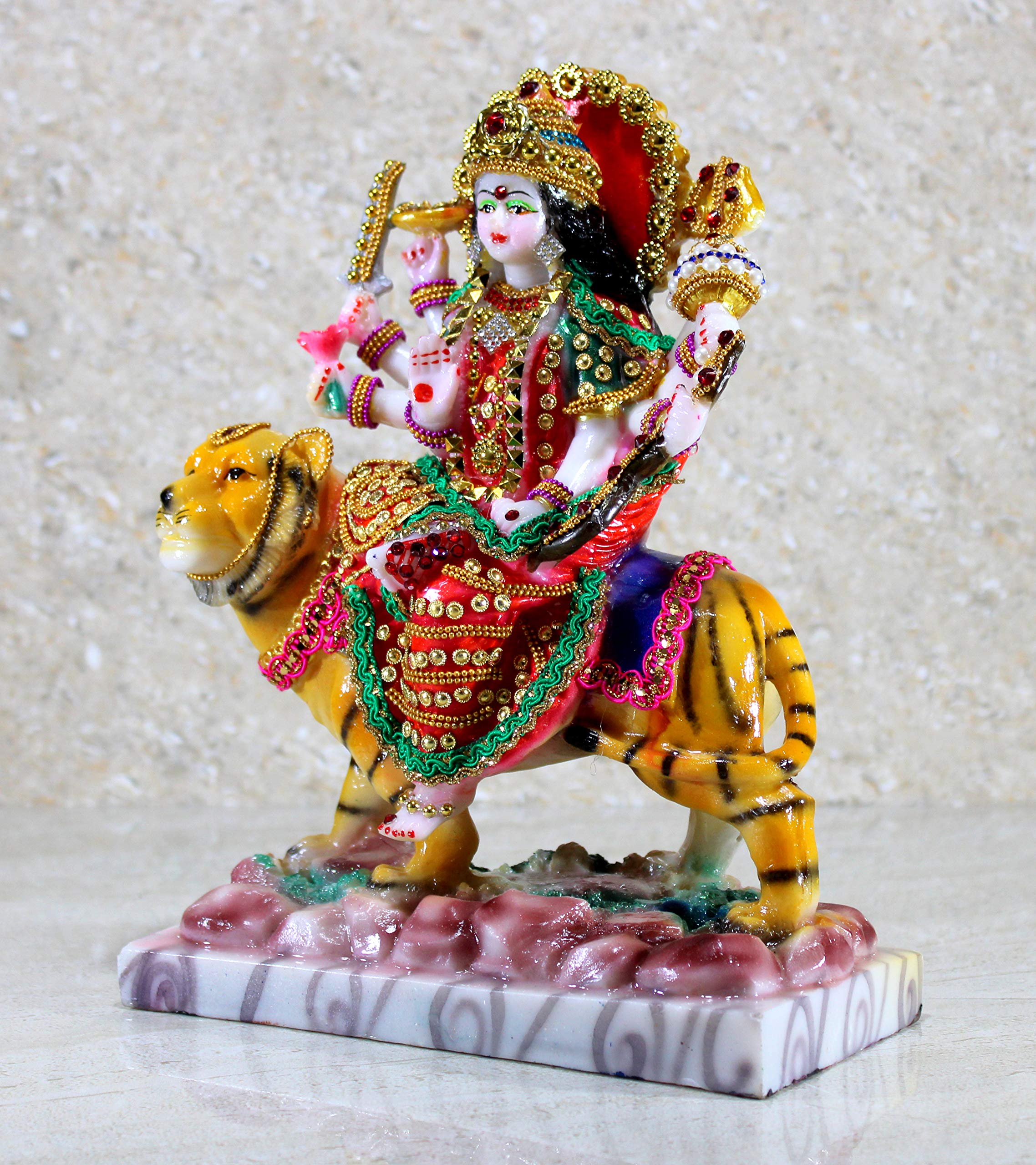 eSplanade Maa Durga Mata Rani Statue Idol for Home Mandir (8") | Navratri Pooja | Durga Maa - Resin - Multicolour