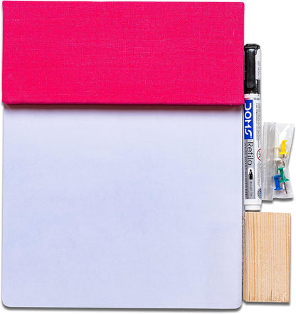 IVEI Combination Board - Pin Board and White Board Combo - Dry Erase Board - Bulletin Board - Wall Hanging Dual White Board & Pin Board for Kids Study Room, Office, School, Home - Pink, Orange, Blue