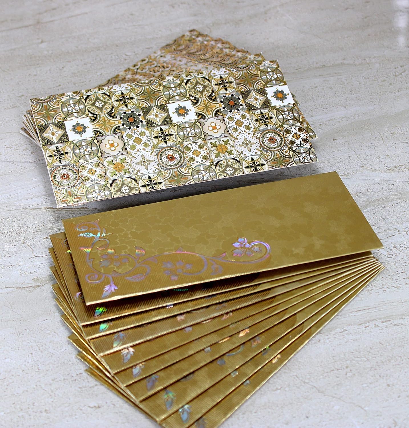 eSplanade Money Gift Envelopes - Lifafa Pack of 20 Embossed & Printed Paper