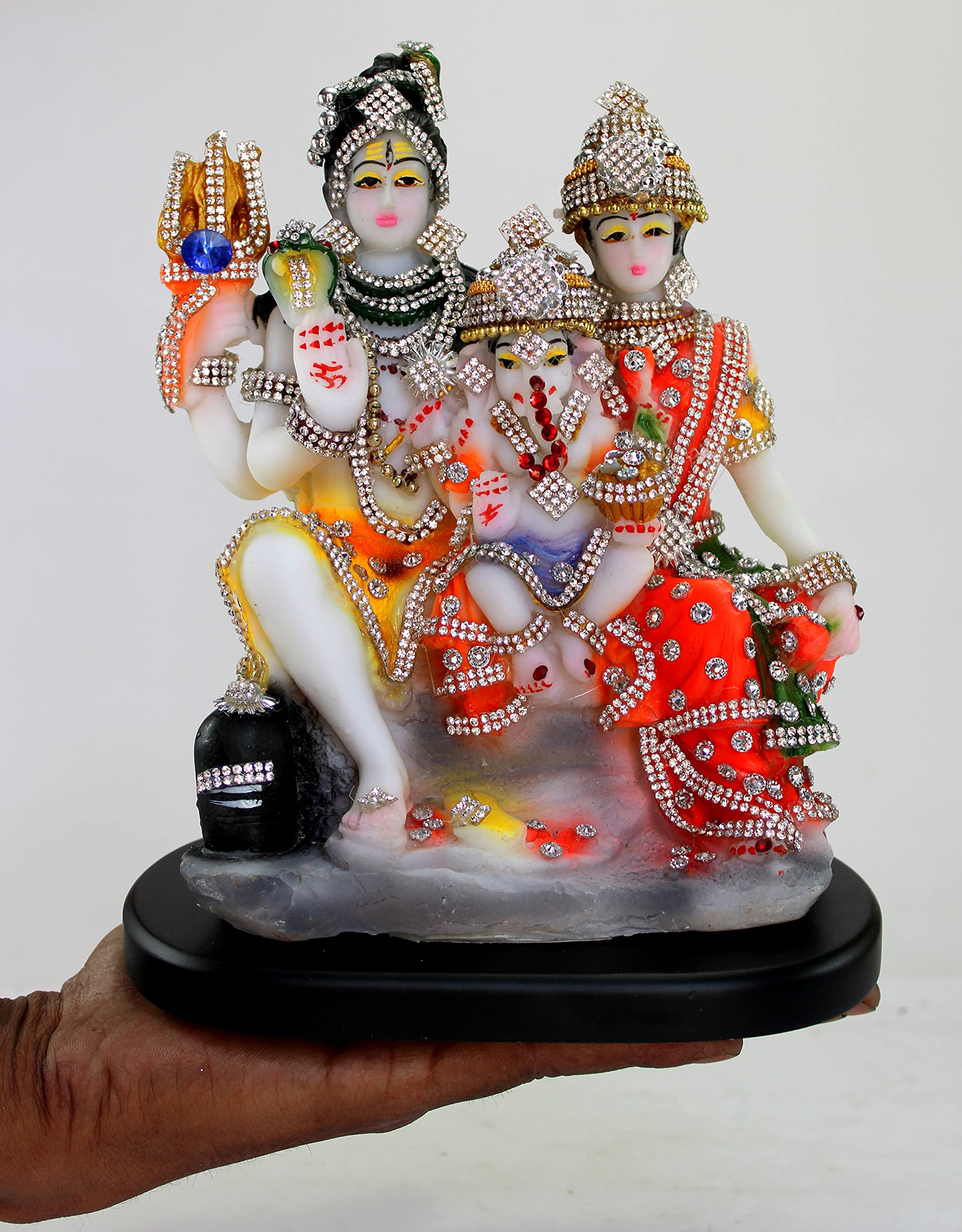 ESPLANADE Resin Shiv Pariwar - Shiva Family | Shiv Parvati Shiva Bholenath Shankar Ganesha Nandi Murti Idol Statue Moorti | Pooja Idols | Multicolour - 8" Inches