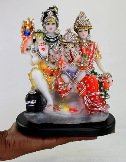 eSplanade Brass Shiv Pariwar - Shiva Family - Shiv Parvati Shiva Bholenath Shankar Ganesha Nandi Murti Moorti Idol Statue Sculpture - 5.5" Inches