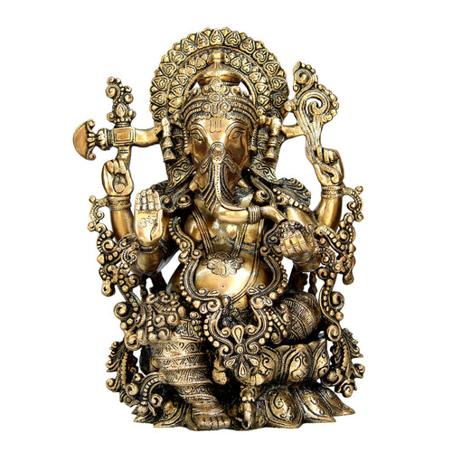 eSplanade Brass Ganesh Ganesha Ganpati Vinayak Showpiece -15.5