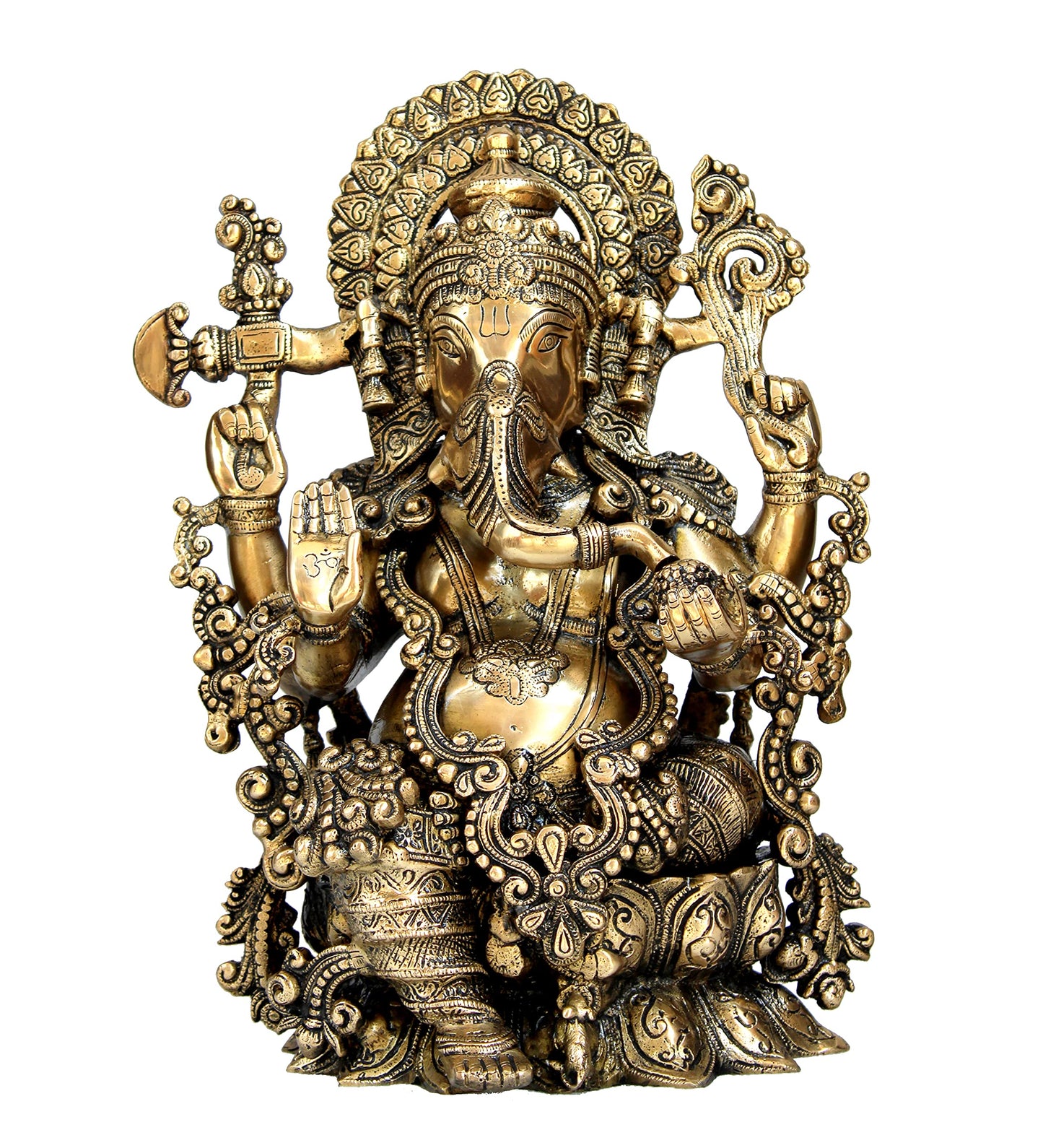 eSplanade Brass Ganesh Ganesha Ganpati Vinayak Showpiece -15.5" inches - Big Size | Murti Idol Statue Sculpture