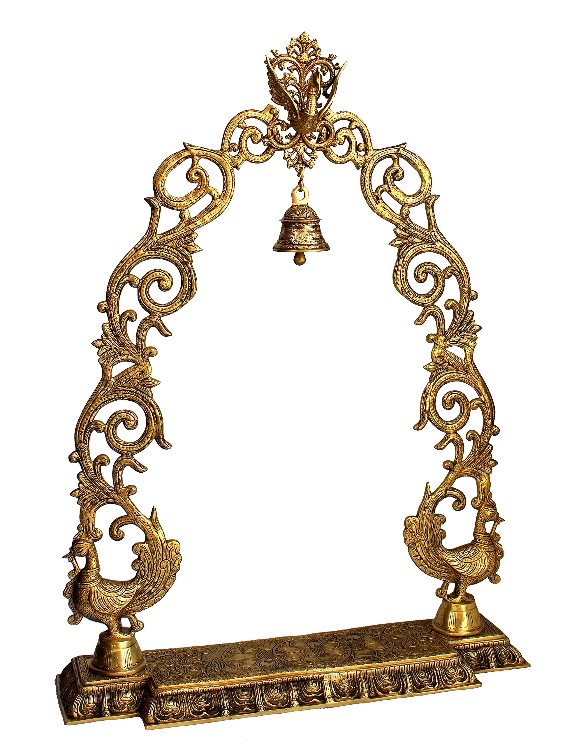 ESPLANADE - Brass 3 Domed Temple Mandir for Home - Puja Items - Home Decor - Golden