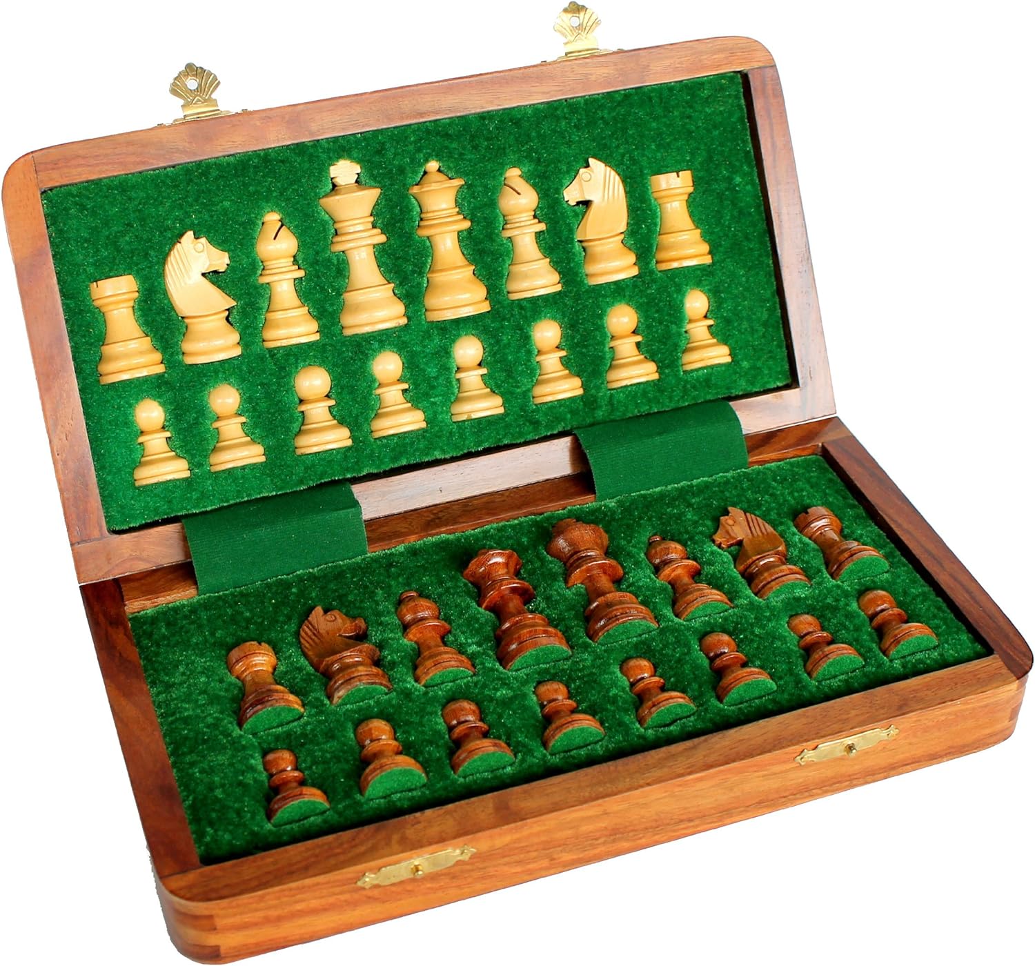 StonKraft Stone Chess Board with Wooden Base - 12" x 12" Inches