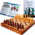 StonKraft Stone Chess Board with Wooden Base - 12" x 12" Inches