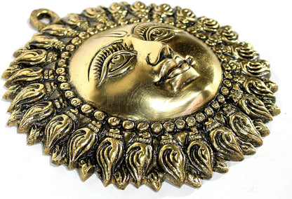 Brass Sun Surya Wall Sculpture Hanging Decor (6.25 Inch)