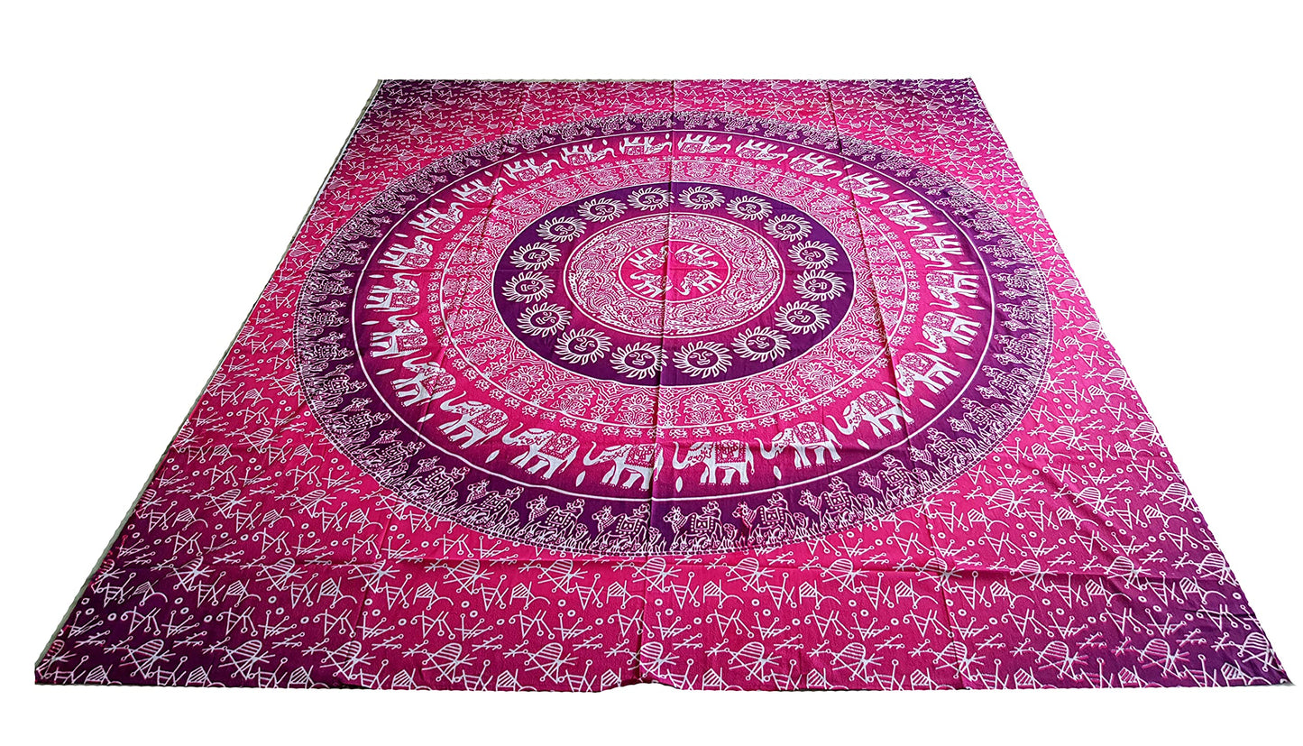 eSplanade Mandala Tapestry India, Queen Indian Mandala Picnic Blanket Bed Sheet Bedspread. ‚Ķ (Pink)