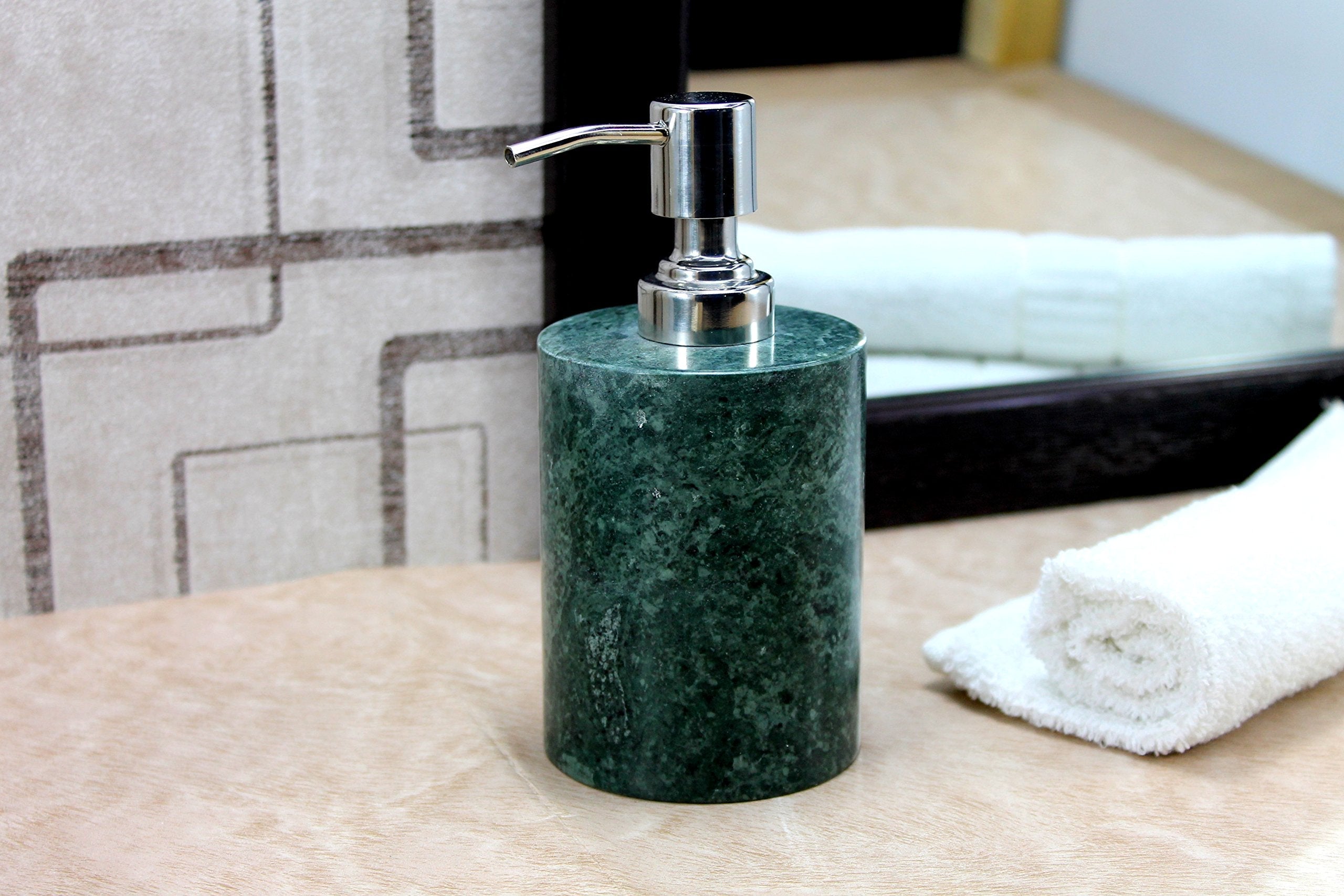KLEO Marble Soap/Lotion Dispenser - Stone Bathroom Accessories Set Marble Bath Set