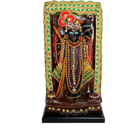 eSplanade Resin Shrinath Ji Bankebihari Krishna Statue - 12.5 inches & 10 inches | Idols for Home Puja Place