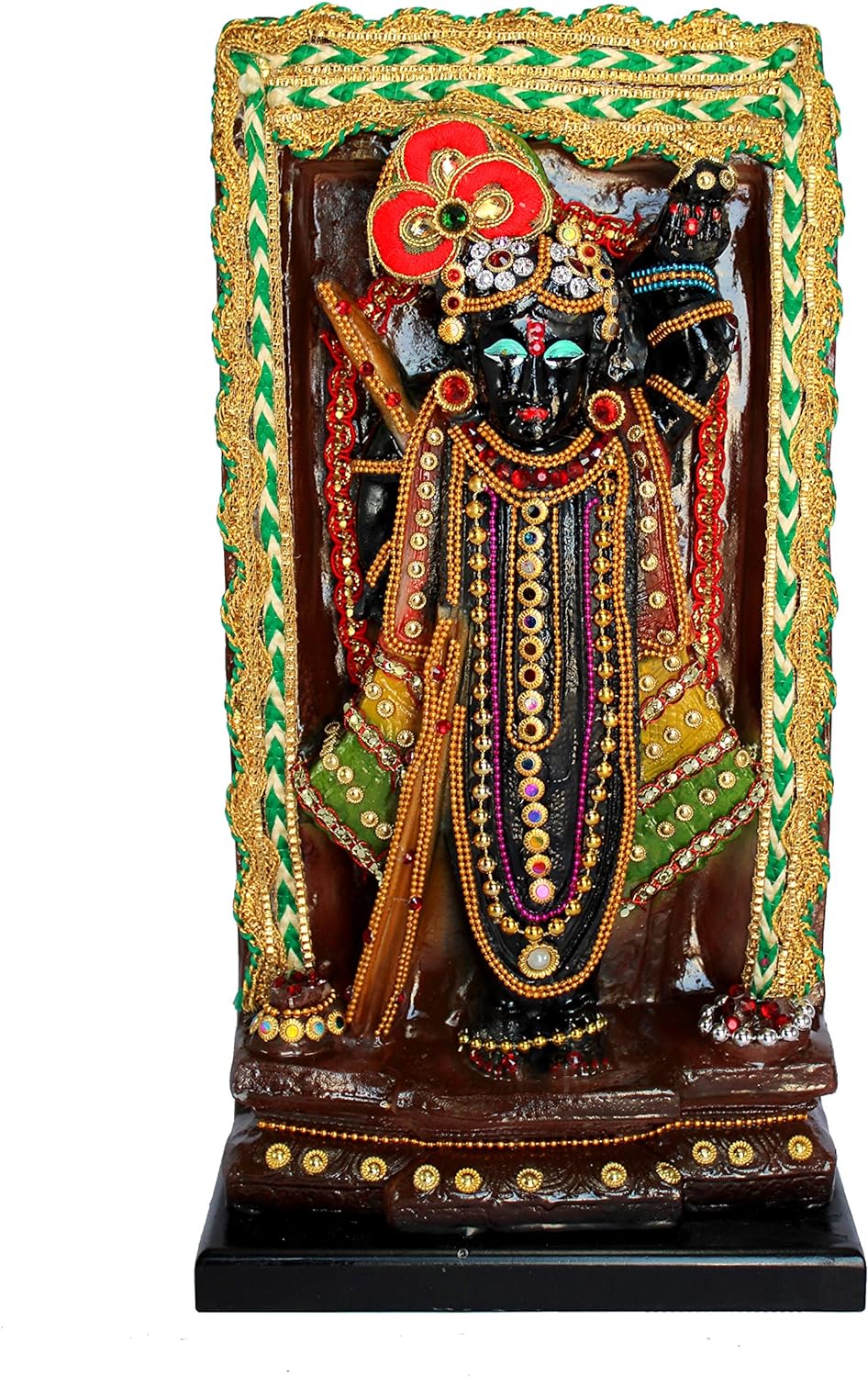 eSplanade Resin Shrinath Ji Bankebihari Krishna Statue - 12.5 inches & 10 inches | Idols for Home Puja Place